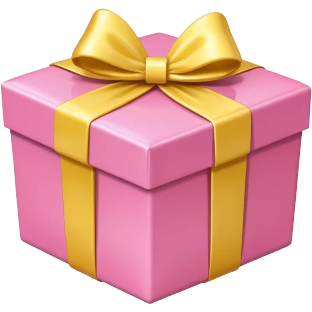 Cute kawaii petite elegant beautiful pretty sparkly shiny glossy romantic aesthetic Heart-shaped pink gift box present with yellow wrapping emoji