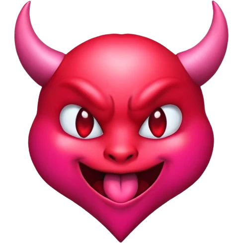 Demon emoji mixed with kissing heart emoji emoji