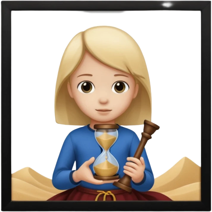 child holding hourglass in a  frame emoji