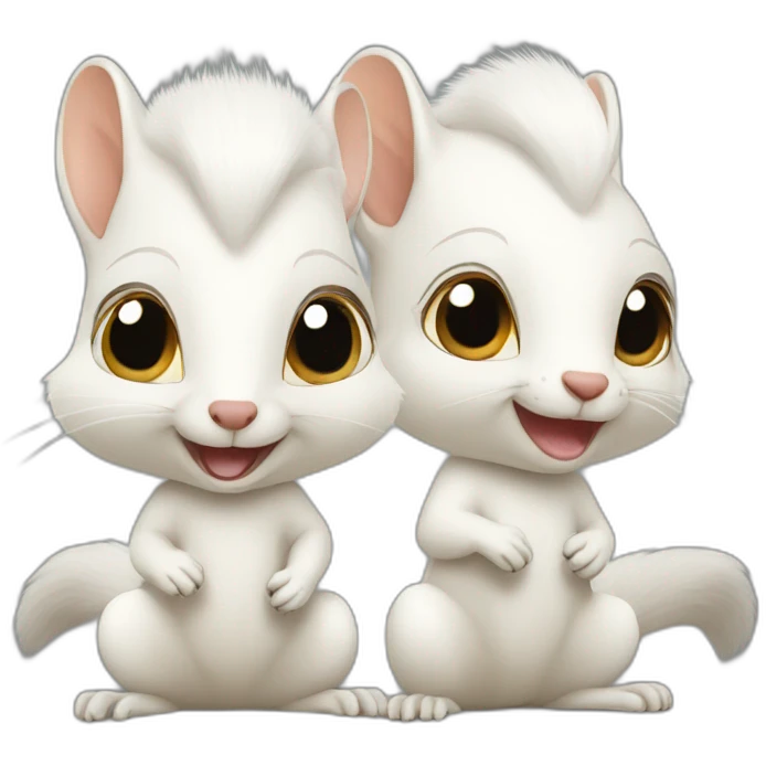 2 albino squirrels emoji