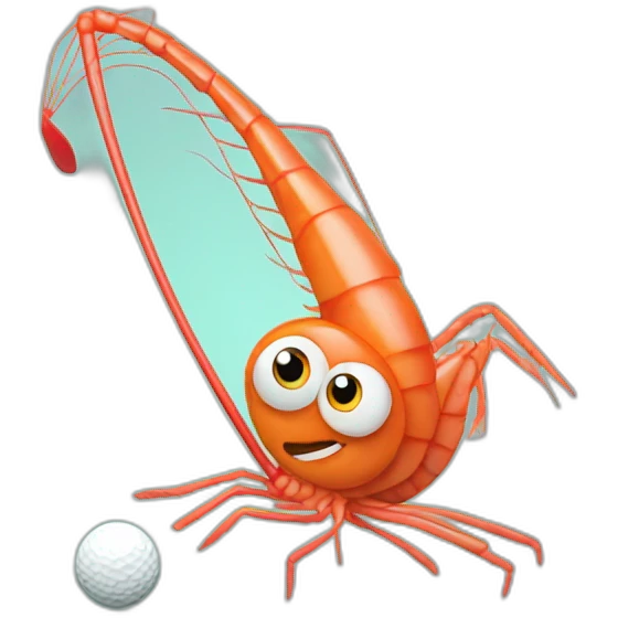 Shrimp play golf emoji