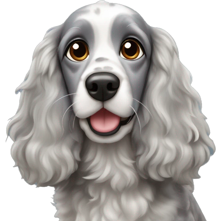 grey merle cocker spaniel emoji