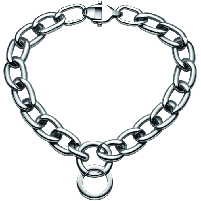 Y2K silver big chain Tiffany choker emoji