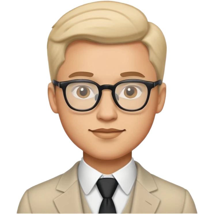 dapper male portrait with glasses emoji