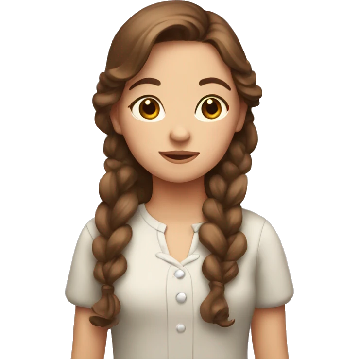 Brown haired girl with a bow in her hair emoji