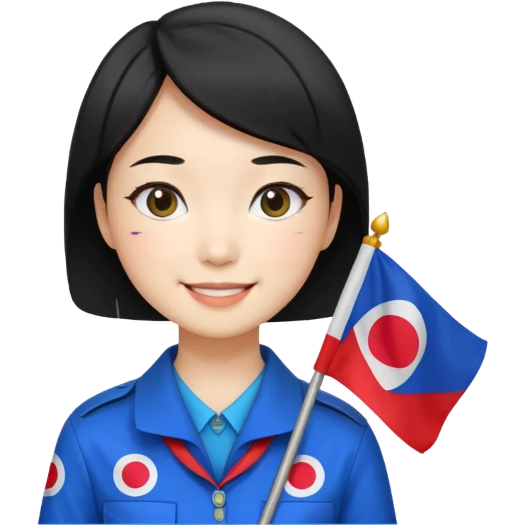 A big eye
A young Korean female guide with black short hair and a Korean flag emoji