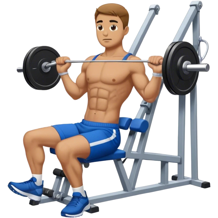 man with blue shorts doing seated cable-rows machine exercise emoji