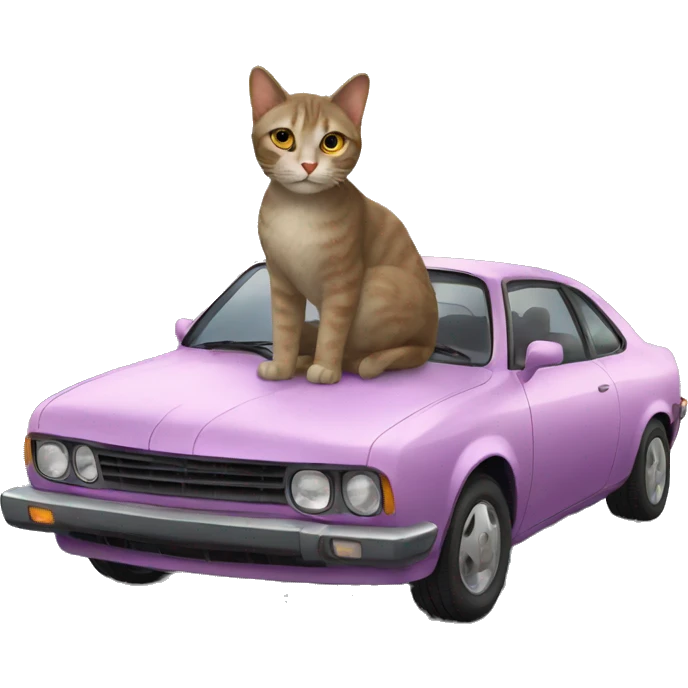 Cat on the car emoji
