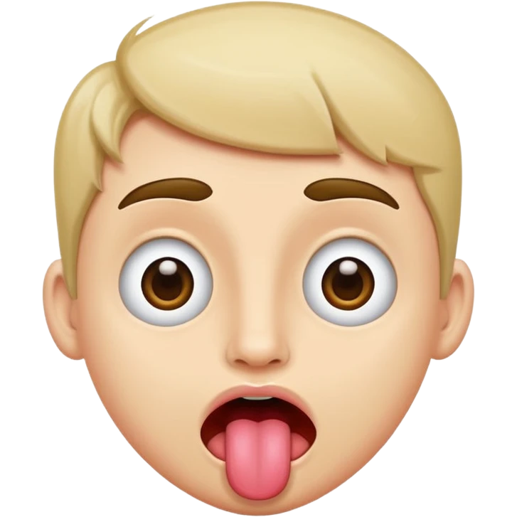 Face with tongue out and eyes to the tops emoji