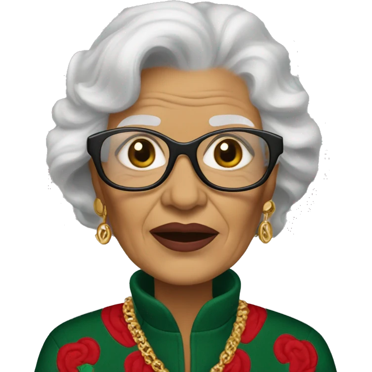 grandma in a gucci ferra emoji