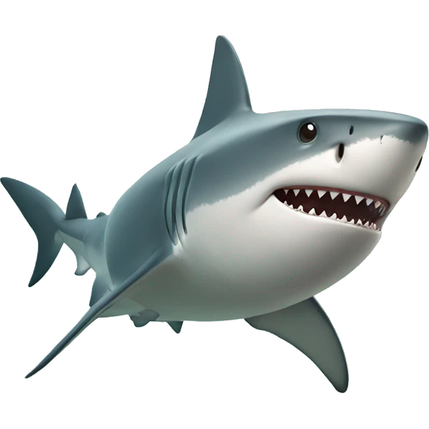 Shark with a top h emoji