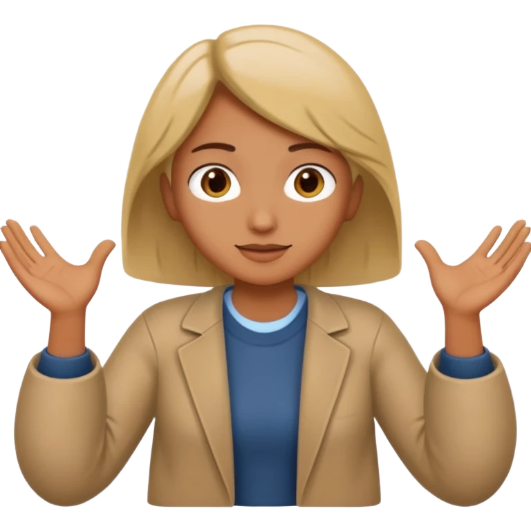 amicable shrug open hands emoji