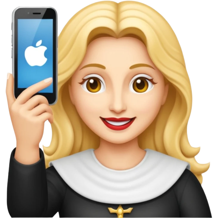 emoji della madonna vestita di BIANCO  con SCATTA UN SELFIE
 emoji