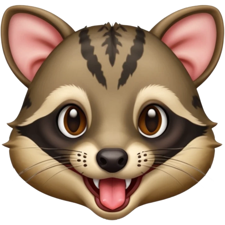 civet shows yummy face with long tongue emoji
