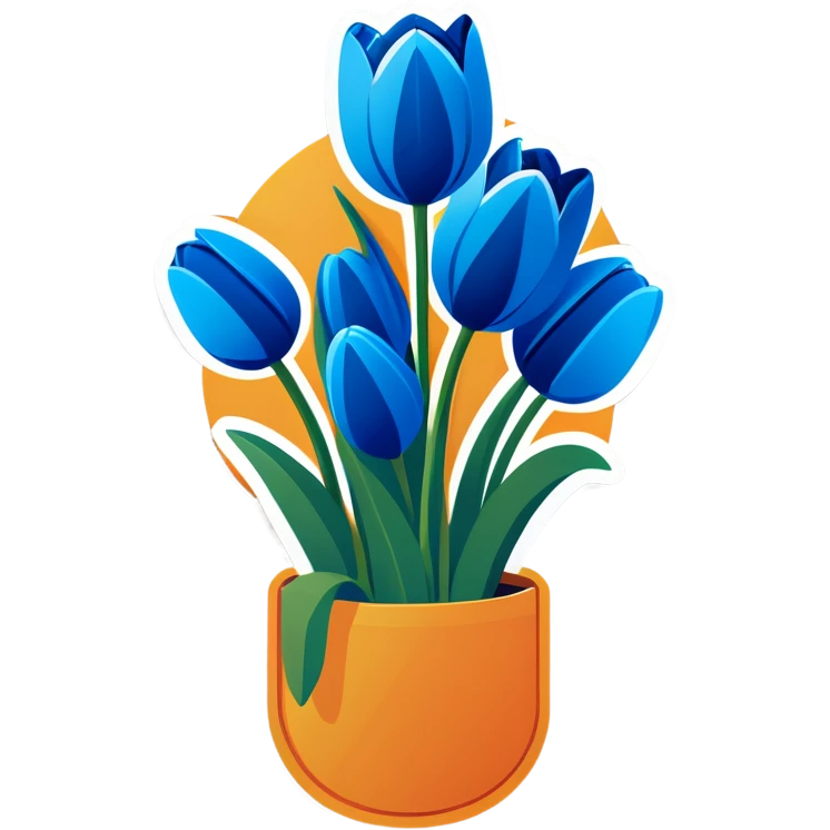 Blue tulips emoji