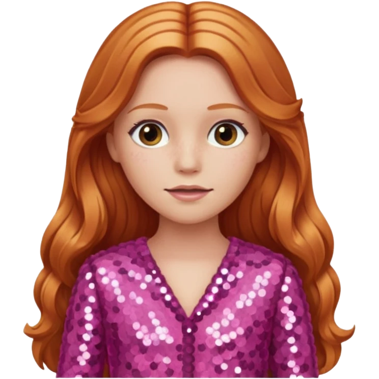Carrie White from Carrie with long reddish blonde hair, pink sequin outfit  emoji