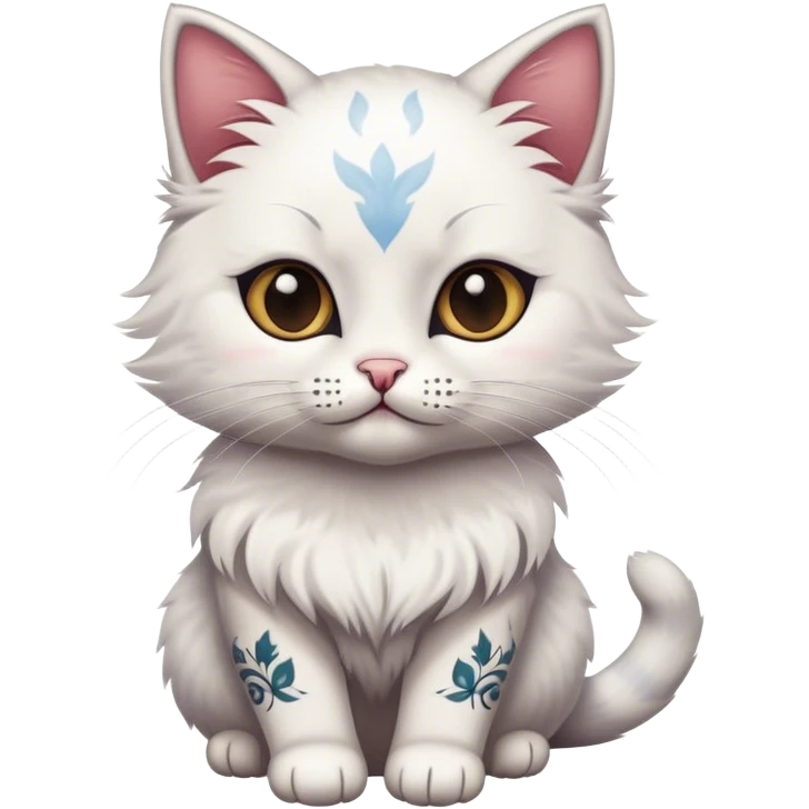 cute cat with tattoos emoji