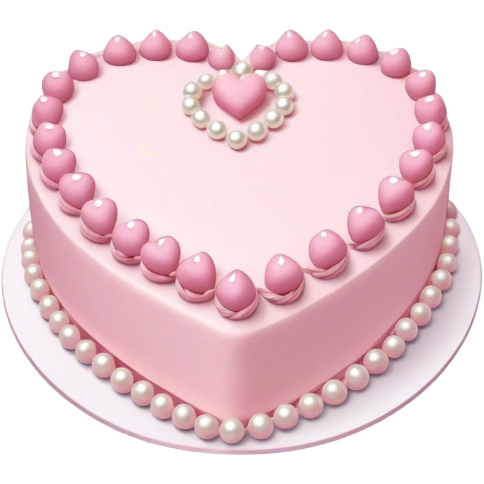 Coquette style, heart shaped layered birthday cake emoji