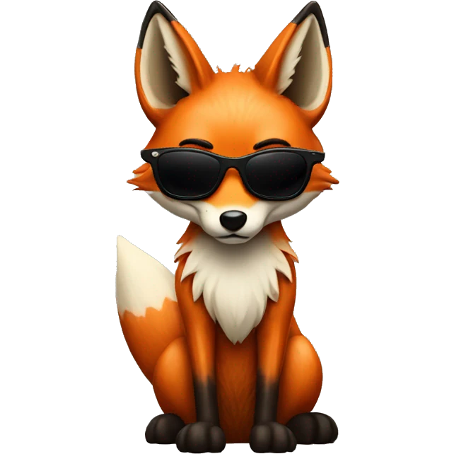 a tall fox with nine tails and sunglasses emoji