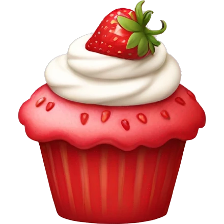 strawberry cupcake emoji