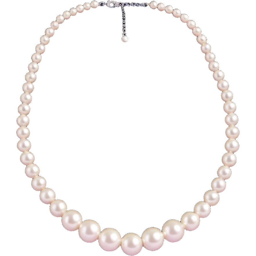 white pearl necklace, classic jewelry, soft shine emoji