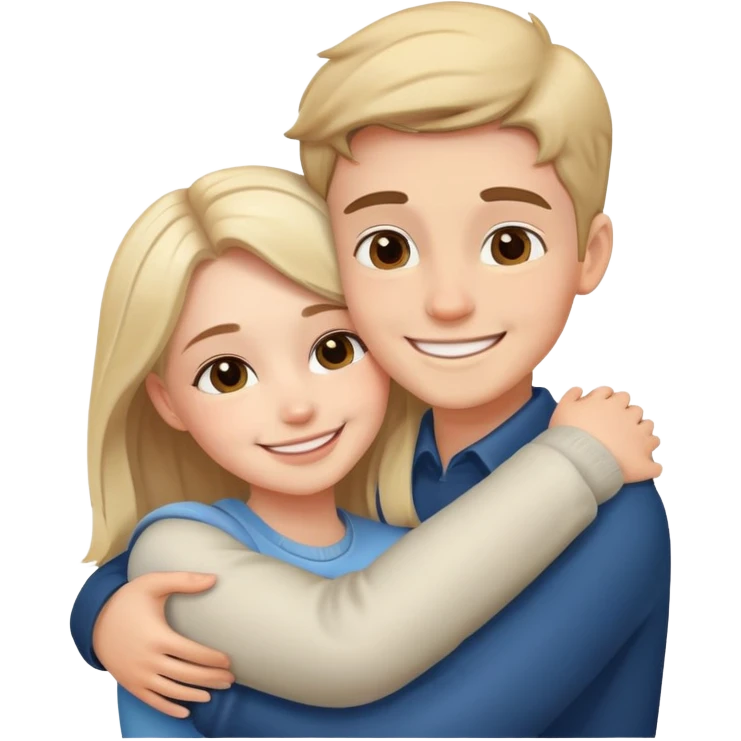 A girl and boy hugging emoji