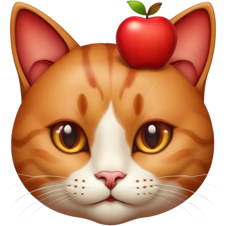 кошка с яблоком на голове emoji