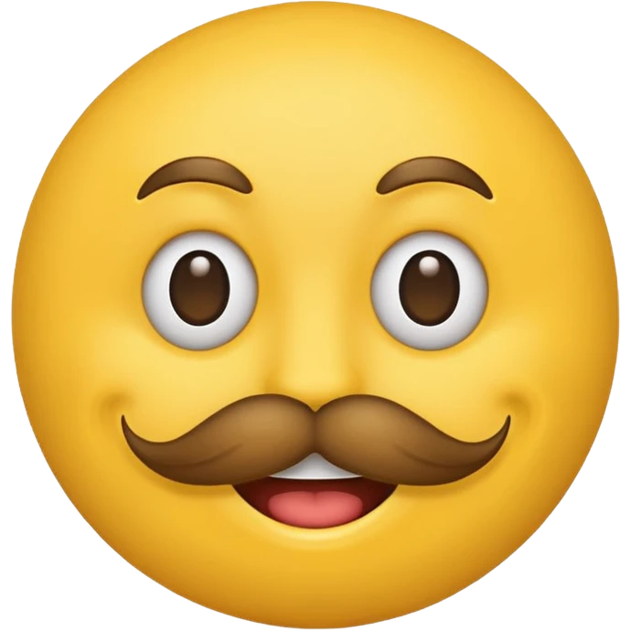 Mustache on a normal  yellow smiley  emoji