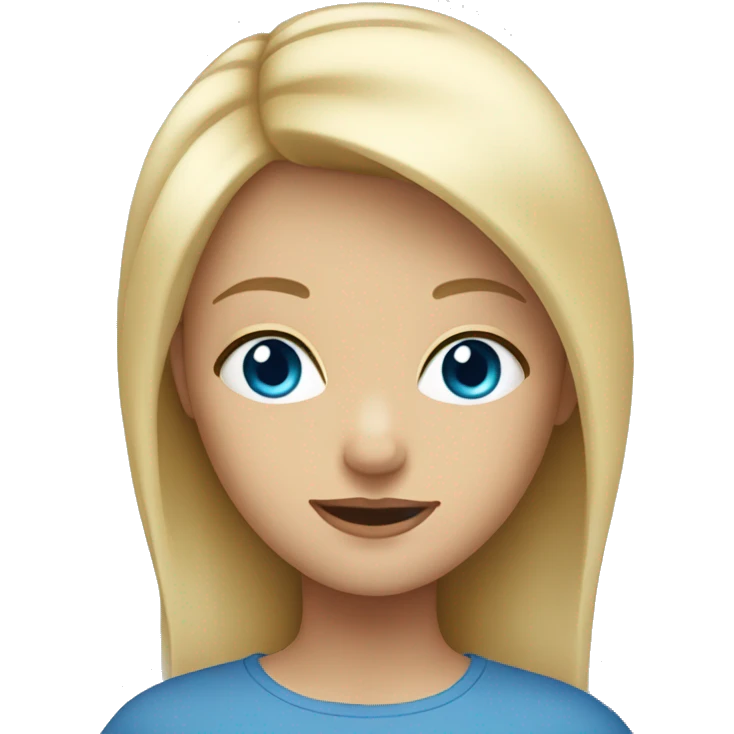 Blond girl with blue eyes emoji