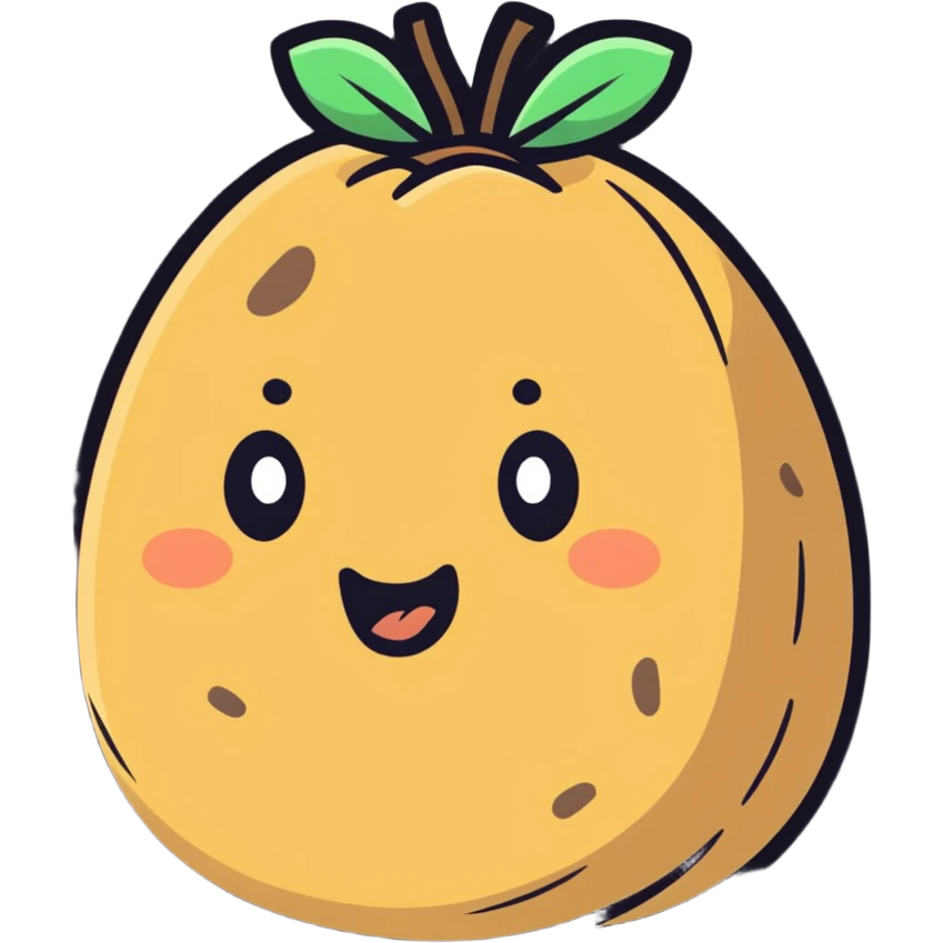 potato cartoon sticker style emoji