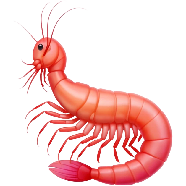 pink shrimp with curled body emoji