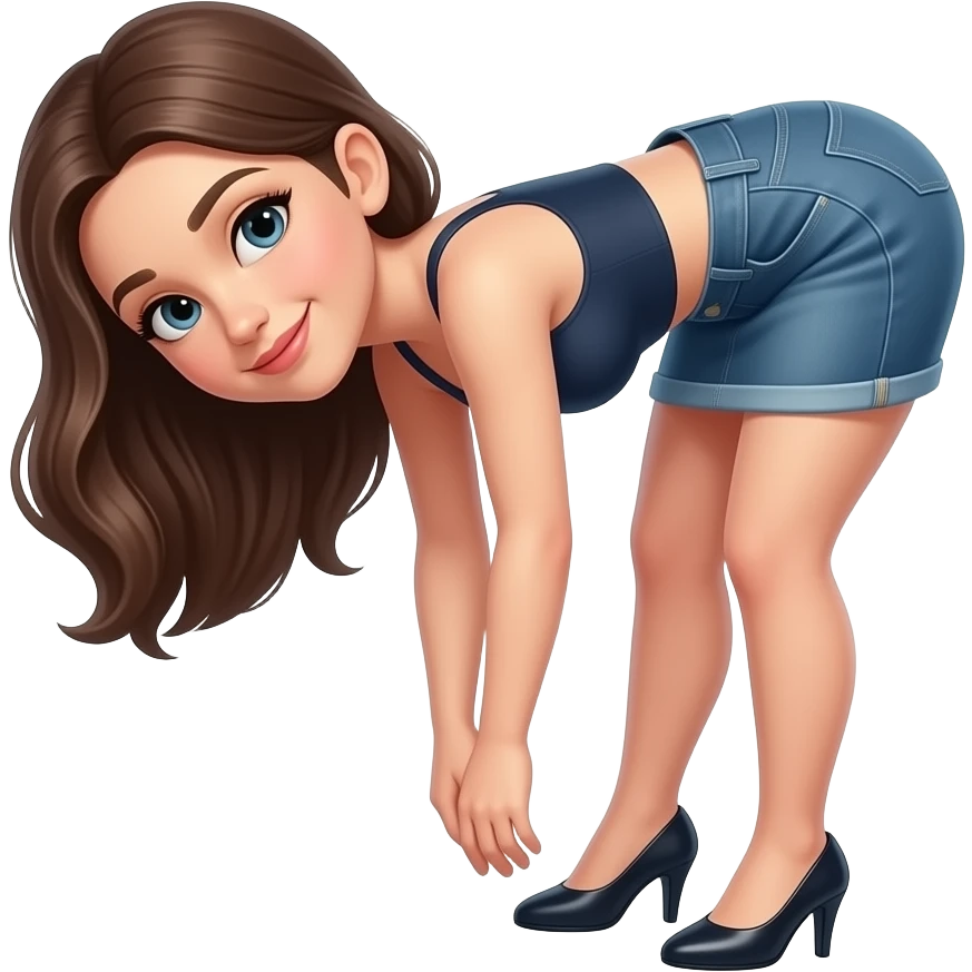 Good looking lady bent over emoji