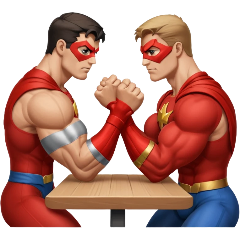 2 superheroes arm wrestling each other emoji