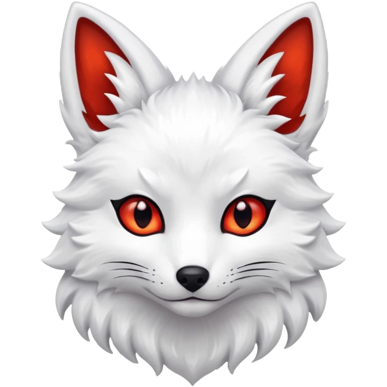 white kitsune with red eyes emoji