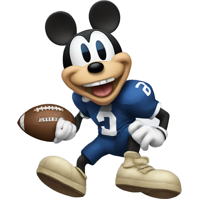 Mickey Mouse with football emoji