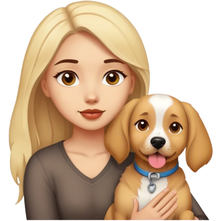 A girl and her dog emoji