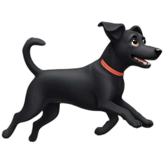 Black dog running emoji