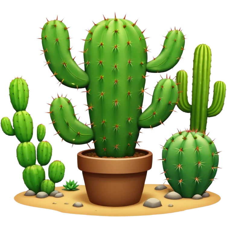cute kawaii cactus landscape  emoji