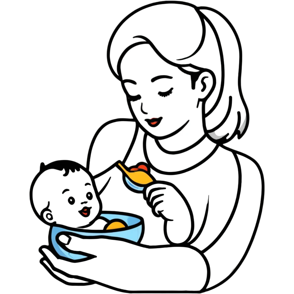 mom feeding baby emoji
