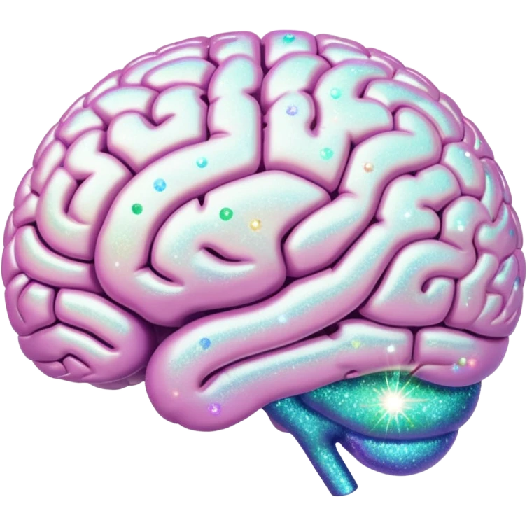 glitter white brain emoji