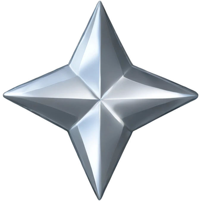 Silver chrome four-point star diamond texture  emoji