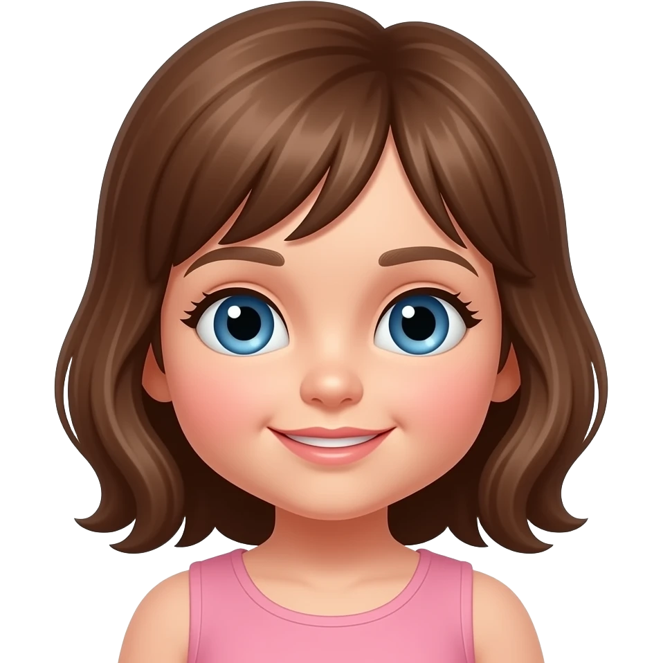 Brown hair blue eyes  girl newborn emoji