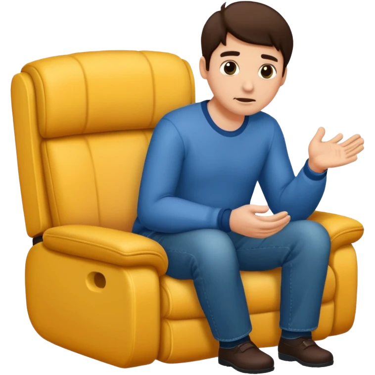 A man insisting to you to sit in his lap empty handed emoji