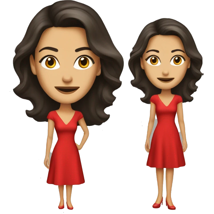 Teri Hatcher in red dress emoji