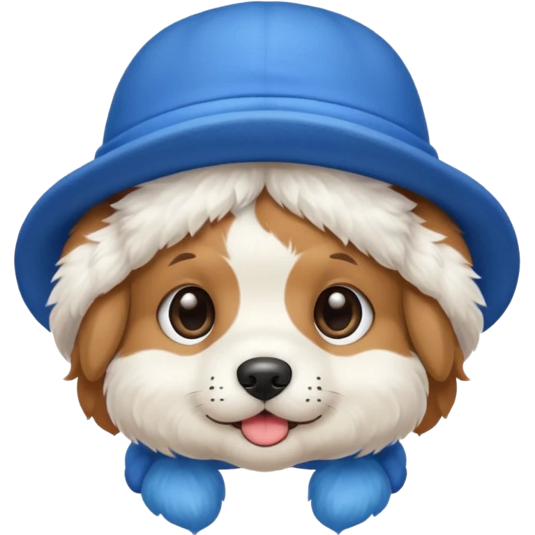 puppy dog with hat blue emoji