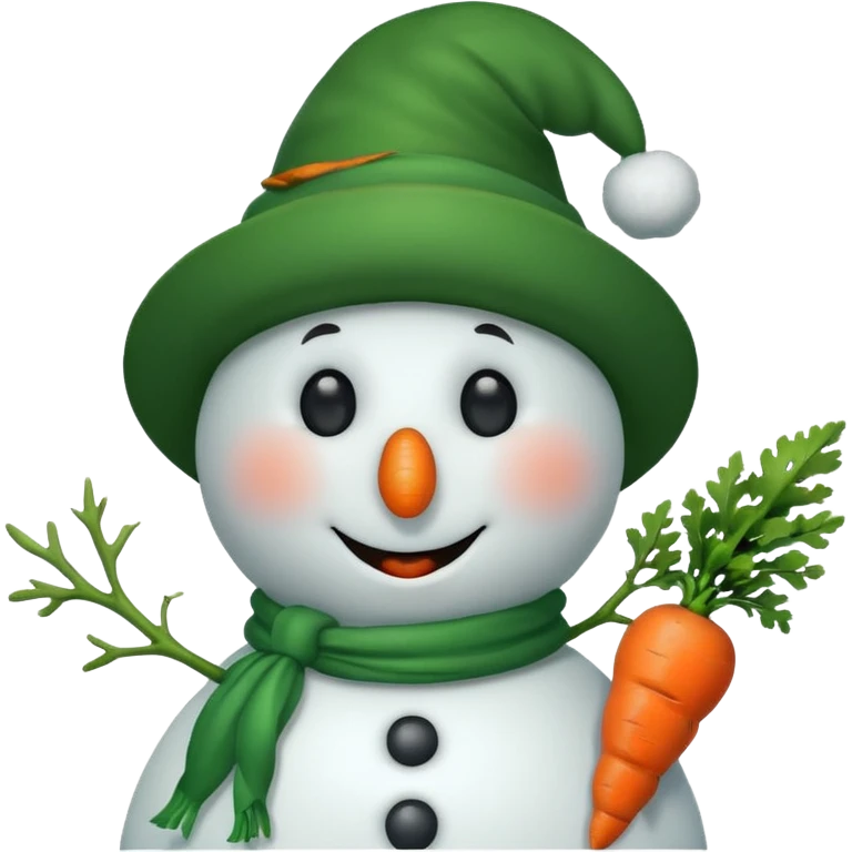 snowman wearing green hat emoji