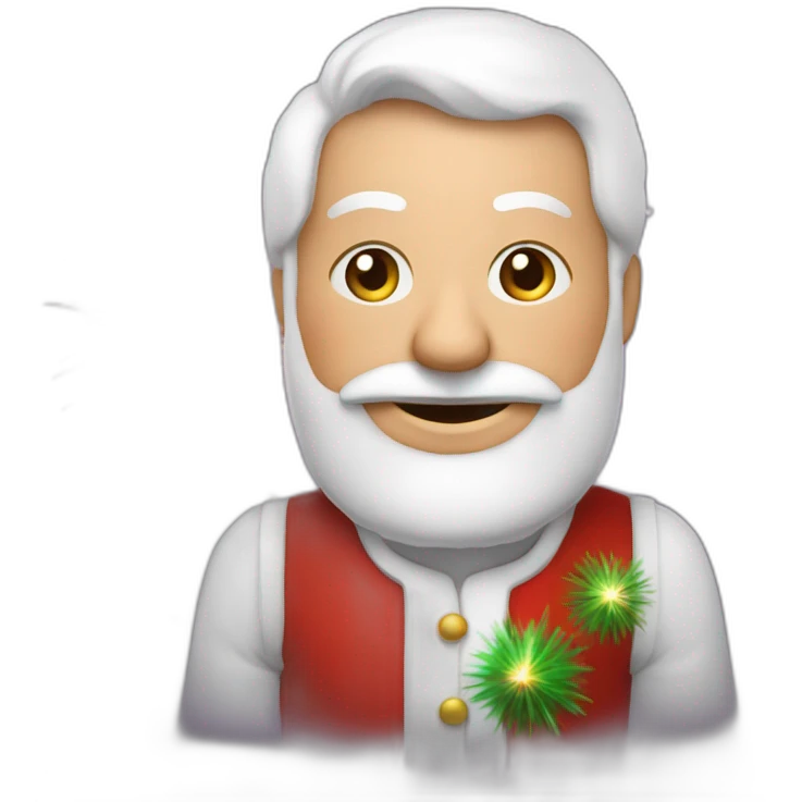 père noël avec feux d'artifice emoji