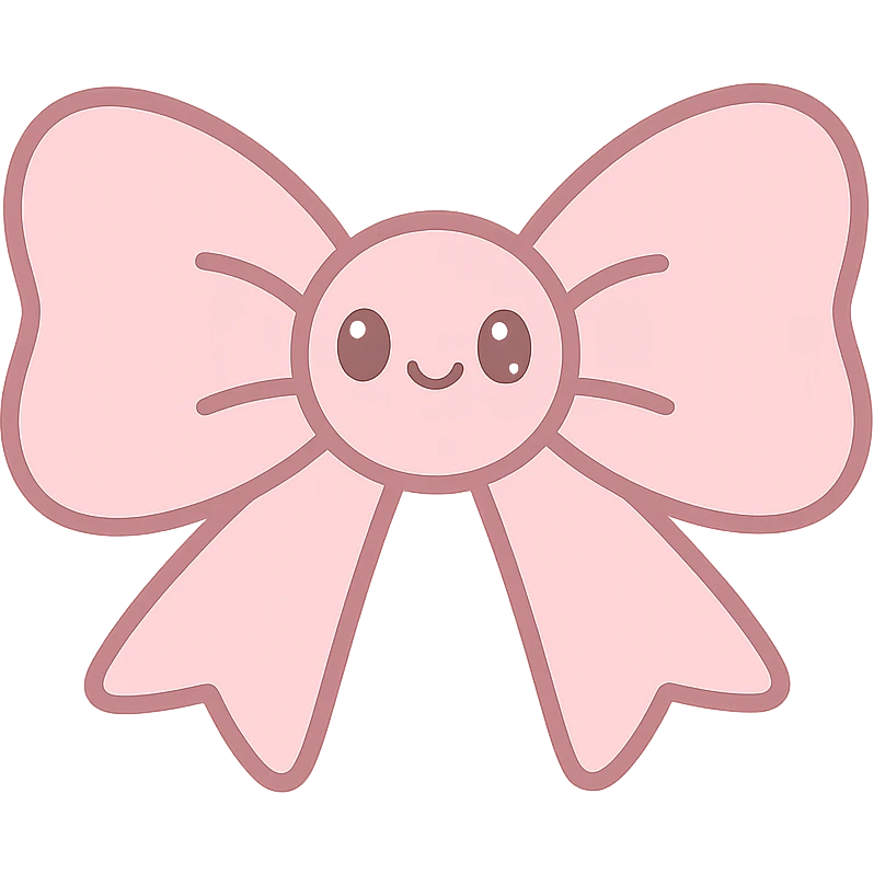 pink gothic bow in kawaii style emoji
