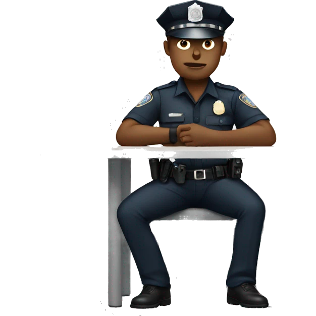 Police man shows stop table emoji