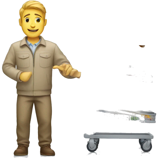 white man is going with product cart emoji